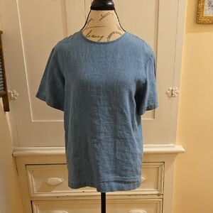 Orvis denim colored lunen top Sz S